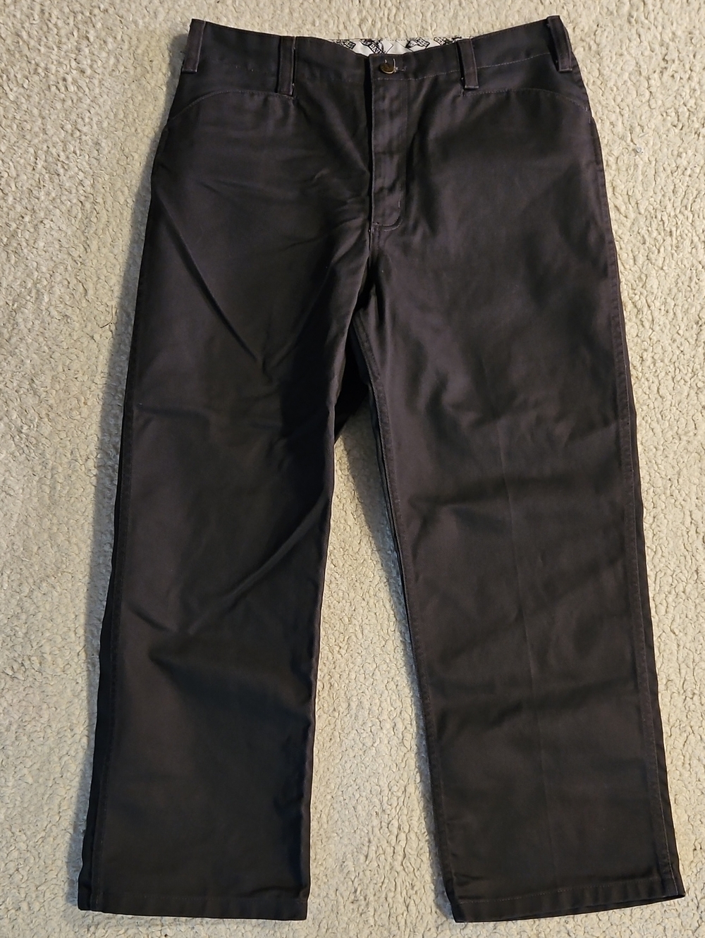 Ben Davis 34x30 Charcoal Dark Gray Chino Pants Baggy Straight Fit Slacks